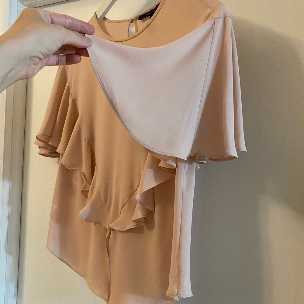 Bcbgmaxazria Ruffle Split Front Top - Picture 6 of 11